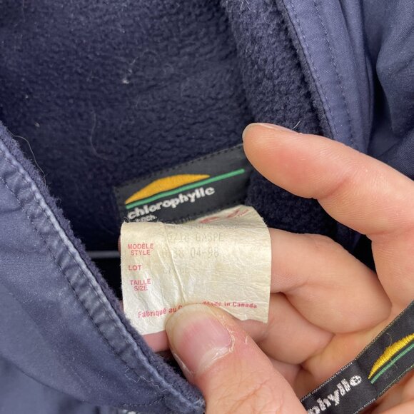 VTG Chlorophylle H. Tech Polartec Full Zip Jacket Fleece Dark Blue Men Sz Large - Picture 7 of 16